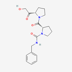 molecular formula C19H25N3O4 B1673106 (S)-N-benzyl-2-((S)-2-(2-hydroxyacetyl)pyrrolidine-1-carbonyl)pyrrolidine-1-carboxamide CAS No. 162203-65-8
