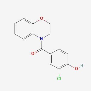 molecular formula C15H12ClNO3 B1673109 4-(3-Chloro-4-hydroxybenzoyl)-3,4-dihydro-2H-1,4-benzoxazine CAS No. 888730-46-9