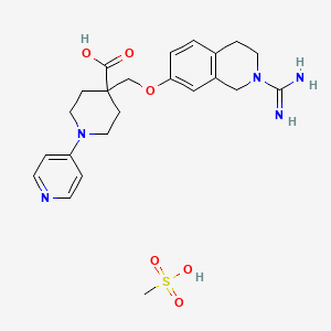 4-Piperidinecarboxylic acid, 4-(((2-(aminoiminomethyl)-1,2,3,4-tetrahydro-7-isoquinolinyl)oxy)methyl)-1-(4-pyridinyl)-, methanesulfonate (1:1)