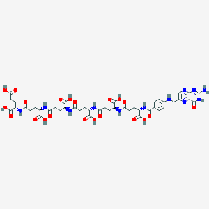 (2S)-2-[[(4S)-4-[[(4S)-4-[[(4S)-4-[[(4S)-4-[[(4S)-4-[[4-[(2-amino-4-oxo-1H-pteridin-6-yl)methylamino]benzoyl]amino]-4-carboxybutanoyl]amino]-4-carboxybutanoyl]amino]-4-carboxybutanoyl]amino]-4-carboxybutanoyl]amino]-4-carboxybutanoyl]amino]pentanedioic acid