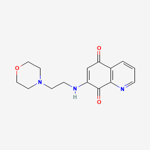 molecular formula C15H17N3O3 B1673162 5,8-Quinolinedione, 7-((2-(4-morpholinyl)ethyl)amino)- CAS No. 874351-38-9