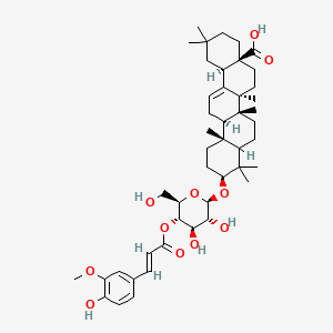 molecular formula C46H66O11 B1673171 (4aS,6aR,6aS,6bR,10S,12aR,14bR)-10-[(2R,3R,4R,5S,6R)-3,4-dihydroxy-5-[(E)-3-(4-hydroxy-3-methoxyphenyl)prop-2-enoyl]oxy-6-(hydroxymethyl)oxan-2-yl]oxy-2,2,6a,6b,9,9,12a-heptamethyl-1,3,4,5,6,6a,7,8,8a,10,11,12,13,14b-tetradecahydropicene-4a-carboxylic acid CAS No. 79162-16-6