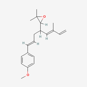 molecular formula C20H26O2 B1673175 3-[1-(4-Methoxyphenyl)-6-methylocta-1,5,7-trien-4-yl]-2,2-dimethyloxirane CAS No. 75539-63-8