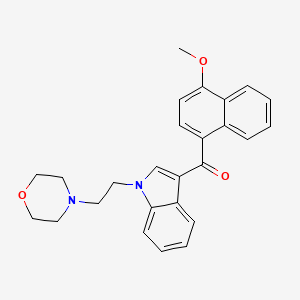 molecular formula C26H26N2O3 B1673186 (1-(2-Morpholin-4-ylethyl)indol-3-yl)-4-methoxynaphthalen-1-ylmethanone CAS No. 166599-76-4