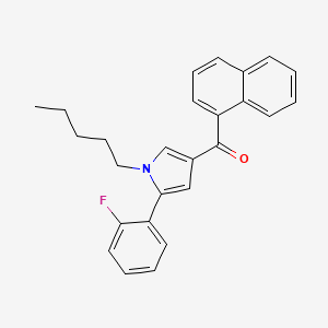 molecular formula C26H24FNO B1673189 (5-(2-fluorophenyl)-1-pentyl-1H-pyrrol-3-yl)(naphthalen-1-yl)methanone CAS No. 914458-26-7