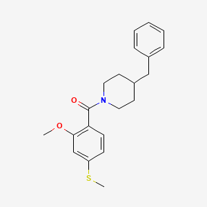 molecular formula C21H25NO2S B1673191 Piperidine, 1-[2-methoxy-4-(methylthio)benzoyl]-4-(phenylmethyl)- CAS No. 349087-34-9