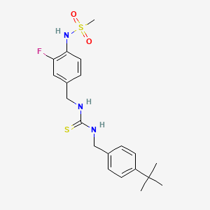 molecular formula C20H26FN3O2S2 B1673192 3-[(4-Tert-butylphenyl)methyl]-1-[(3-fluoro-4-methanesulfonamidophenyl)methyl]thiourea CAS No. 401907-26-4