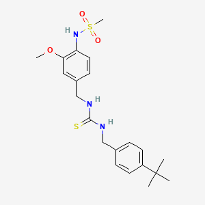 molecular formula C21H29N3O3S2 B1673193 Methanesulfonamide, N-(4-((((((4-(1,1-dimethylethyl)phenyl)methyl)amino)thioxomethyl)amino)methyl)-2-methoxyphenyl)- CAS No. 623166-14-3