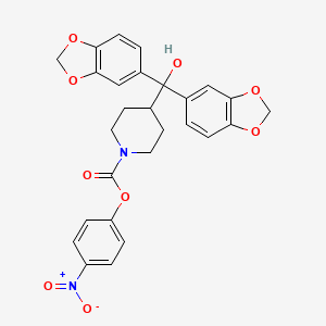 molecular formula C27H24N2O9 B1673197 4-nitrophenyl 4-[bis(2H-1,3-benzodioxol-5-yl)(hydroxy)methyl]piperidine-1-carboxylate CAS No. 1101854-58-3