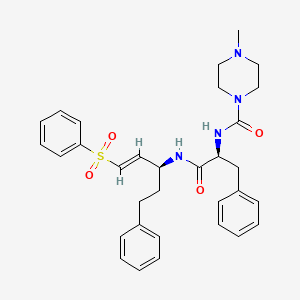 1-Piperazinecarboxamide, 4-methyl-N-((1S)-2-oxo-2-(((1S)-1-(2-phenylethyl)-3-(phenylsulfonyl)-2-propenyl)amino)-1-(phenylmethyl)ethyl)-