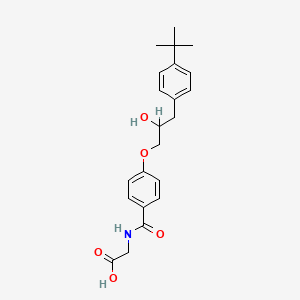 molecular formula C22H27NO5 B1673205 1-(4'-tert-Butylphenyl)-3-(4'carboxymethylaminocarbonylphenoxy)-2-propanol CAS No. 96609-38-0