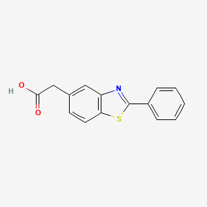 molecular formula C15H11NO2S B1673217 2-Phenyl-5-benzothiazoleacetic acid CAS No. 36774-74-0