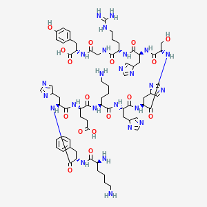 molecular formula C30H33FN8O2S B1673260 Lysyl-phenylalanyl-histidyl-glutamyl-lysyl-histidyl-histidyl-seryl-histidyl-arginyl-glycyl-tyrosine CAS No. 127637-03-0