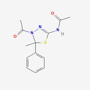 B1673266 N-(4-acetyl-5-methyl-5-phenyl-4,5-dihydro-1,3,4-thiadiazol-2-yl)acetamide CAS No. 72926-24-0
