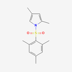 molecular formula C15H19NO2S B1673310 2,4-Dimethyl-1-(2,4,6-trimethylphenyl)sulfonylpyrrole CAS No. 885434-70-8