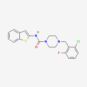 molecular formula C20H19ClFN3OS B1673322 N-(1-benzothiophen-2-yl)-4-[(2-chloro-6-fluorophenyl)methyl]piperazine-1-carboxamide CAS No. 690626-60-9