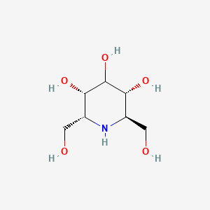 molecular formula C7H15NO5 B1673349 (2r,3r,5s,6r)-2,6-Bis(hydroxymethyl)piperidine-3,4,5-triol CAS No. 119557-99-2