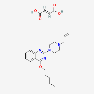 molecular formula C24H32N4O5 B1673363 Quinazoline, 4-(pentyloxy)-2-(4-(2-propenyl)-1-piperazinyl)-, (E)-2-butenedioate (1:1) CAS No. 131916-69-3