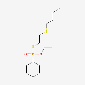 B1673364 Phosphonothioic acid, cyclohexyl-, S-(2-(butylthio)ethyl) O-ethyl ester CAS No. 63811-80-3