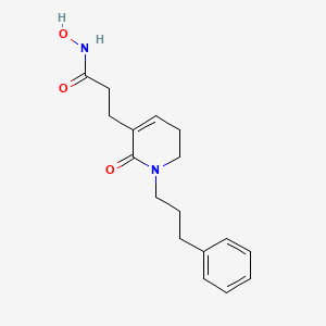 molecular formula C17H22N2O3 B1673365 N-Hydroxy-3-[6-oxo-1-(3-phenylpropyl)-2,3-dihydropyridin-5-yl]propanamide CAS No. 798543-50-7