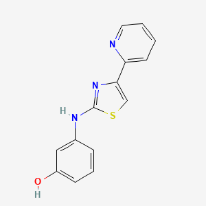 molecular formula C14H11N3OS B1673373 3-[(4-Pyridin-2-yl-1,3-thiazol-2-yl)amino]phenol CAS No. 315702-75-1