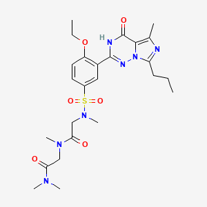 molecular formula C25H35N7O6S B1673376 2-[[2-[[4-ethoxy-3-(5-methyl-4-oxo-7-propyl-1H-imidazo[5,1-f][1,2,4]triazin-2-yl)phenyl]sulfonyl-methylamino]acetyl]-methylamino]-N,N-dimethylacetamide CAS No. 906421-01-0