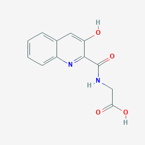 molecular formula C12H10N2O4 B1673411 N-[(3-Hydroxy-2-quinolinyl)carbonyl]-glycine CAS No. 170689-51-7