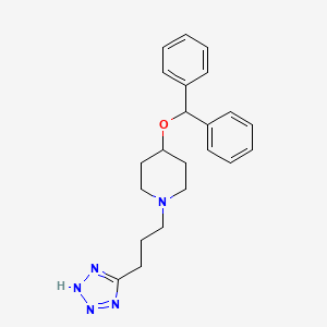 molecular formula C22H27N5O B1673412 4-(二苯甲氧基)-1-[3-(1H-四唑-5-基)丙基]哌啶 CAS No. 162641-16-9