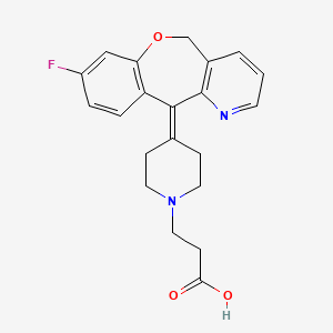 molecular formula C21H21FN2O3 B1673414 3-[4-(8-fluoro-5H-[1]benzoxepino[4,3-b]pyridin-11-ylidene)piperidin-1-yl]propanoic acid CAS No. 161522-25-4