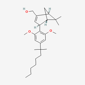 molecular formula C27H42O3 B1673421 [(1S,4S,5S)-4-[2,6-Dimethoxy-4-(2-methyloctan-2-yl)phenyl]-6,6-dimethyl-2-bicyclo[3.1.1]hept-2-enyl]methanol CAS No. 256934-39-1