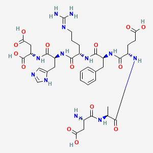 molecular formula C40H57N13O15S B1673422 Human beta-amyloid protein 42 (1-7) CAS No. 310901-06-5