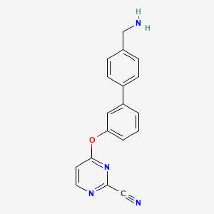 molecular formula C18H14N4O B1673428 4-((4'-(Aminomethyl)-[1,1'-biphenyl]-3-yl)oxy)pyrimidine-2-carbonitrile CAS No. 921625-62-9