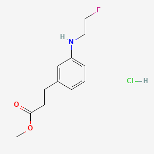 molecular formula C12H17ClFNO2 B1673442 Hydrocinnamic acid, 3-(2-fluoroethylamino)-, methyl ester, hydrochloride CAS No. 1212-39-1