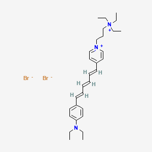 molecular formula C30H45Br2N3 B1673507 N-(3-Triethylammoniopropyl)-4-(6-(4-(diethylamino)phenyl) hexatrienyl)pyridinium dibromide CAS No. 162112-35-8