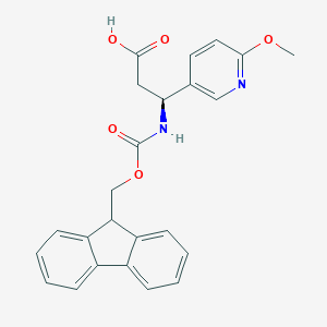 molecular formula C24H22N2O5 B167351 (S)-3-((((9H-Fluoren-9-yl)methoxy)carbonyl)amino)-3-(6-methoxypyridin-3-yl)propanoic acid CAS No. 1217771-73-7