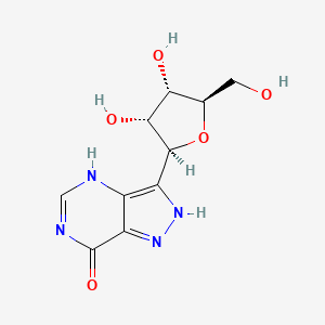 molecular formula C10H12N4O5 B1673549 7H-Pyrazolo[4,3-d]pyrimidin-7-one, 1,4-dihydro-3-beta-D-ribofuranosyl- CAS No. 13877-76-4