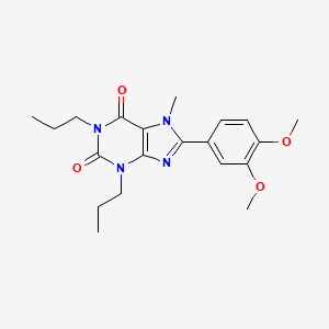 8-(3,4-Dimethoxyphenyl)-7-methyl-1,3-dipropyl-1H-purine-2,6(3H,7H)-dione