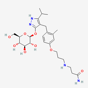 3-(3-{4-[3-(beta-D-glucopyranosyloxy)-5-isopropyl-1Hpyrazol-4-ylmethyl]-3-methylphenoxy}propylamino)propionamide