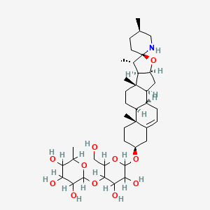 molecular formula C39H63NO11 B1673629 (2S,3R,4R,5R,6S)-2-[(2R,3S,4R,5R,6R)-4,5-dihydroxy-2-(hydroxymethyl)-6-[(1S,2S,4S,5'R,6R,7S,8R,9S,12S,13R,16S)-5',7,9,13-tetramethylspiro[5-oxapentacyclo[10.8.0.02,9.04,8.013,18]icos-18-ene-6,2'-piperidine]-16-yl]oxyoxan-3-yl]oxy-6-methyloxane-3,4,5-triol CAS No. 32449-98-2