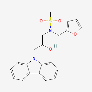 molecular formula C21H22N2O4S B1673666 N-(3-(9H-carbazol-9-yl)-2-hydroxypropyl)-N-(furan-2-ylmethyl)methanesulfonamide CAS No. 309928-48-1