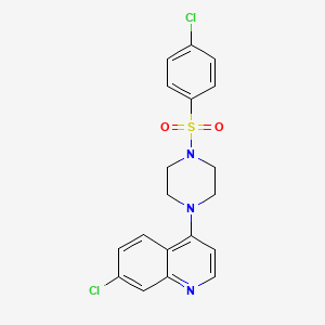 7-Chloro-4-(4-((4-chlorophenyl)sulfonyl)piperazin-1-yl)quinoline