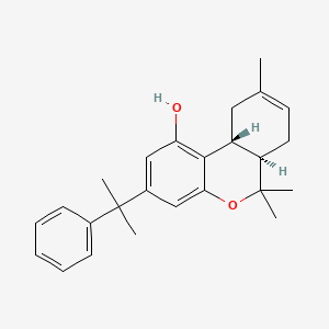 molecular formula C25H30O2 B1673671 (6aR,10aR)-6,6,9-Trimethyl-3-(2-phenylpropan-2-yl)-6a,7,10,10a-tetrahydrobenzo[c]chromen-1-ol CAS No. 628263-22-9