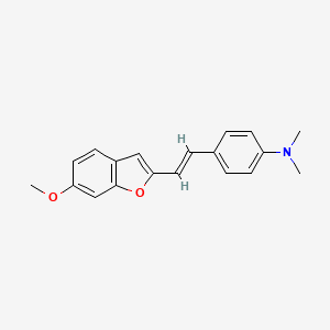 molecular formula C19H19NO2 B1673674 2-[4-(Dimethylamino)styryl]-6-methoxybenzofuran CAS No. 1089681-42-4