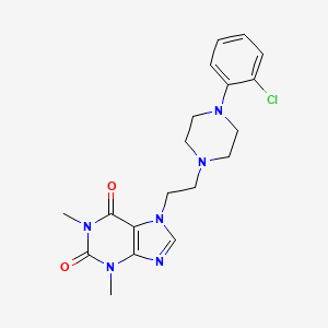 molecular formula C19H23ClN6O2 B1673675 1H-Purine-2,6-dione, 7-(2-(4-(2-chlorophenyl)-1-piperazinyl)ethyl)-3,7-dihydro-1,3-dimethyl- CAS No. 81996-46-5