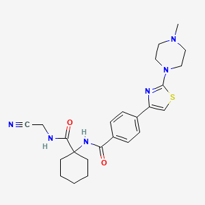 molecular formula C24H30N6O2S B1673680 N-(1-((cyanomethyl)carbamoyl)cyclohexyl)-4-(2-(4-methylpiperazin-1-yl)thiazol-4-yl)benzamide CAS No. 294623-49-7