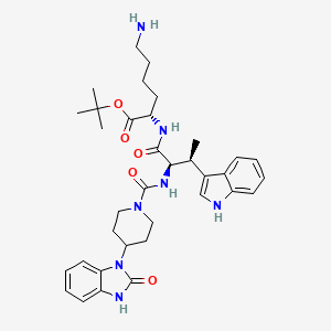 molecular formula C35H47N7O5 B1673683 tert-butyl (2S)-6-amino-2-[[(2R,3S)-3-(1H-indol-3-yl)-2-[[4-(2-oxo-3H-benzimidazol-1-yl)piperidine-1-carbonyl]amino]butanoyl]amino]hexanoate CAS No. 214348-67-1
