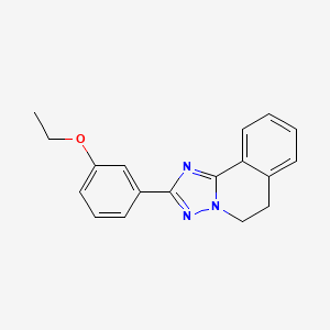 molecular formula C18H17N3O B1673685 2-(3-Ethoxyphenyl)-5,6-dihydro-s-triazolo(5,1-a)isoquinoline CAS No. 55308-64-0