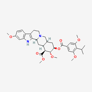 molecular formula C35H44N2O8 B1673687 Methyl (1R,15S,17R,18R,19S,20S)-17-(3,5-dimethoxy-4-propan-2-ylbenzoyl)oxy-6,18-dimethoxy-1,3,11,12,14,15,16,17,18,19,20,21-dodecahydroyohimban-19-carboxylate CAS No. 55729-39-0