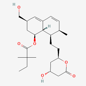 molecular formula C25H38O6 B1673693 [(1S,3R,7R,8R,8aS)-3-(hydroxymethyl)-8-[2-[(2R,4R)-4-hydroxy-6-oxooxan-2-yl]ethyl]-7-methyl-1,2,3,7,8,8a-hexahydronaphthalen-1-yl] 2,2-dimethylbutanoate CAS No. 114801-27-3