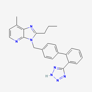 molecular formula C24H25N7 B1673694 7-Methyl-2-propyl-3-((2'-(1H-tetrazol-5-yl)(1,1'-biphenyl)-4-yl)methyl)-3H-imidazo(4,5-b)pyridine CAS No. 133240-38-7